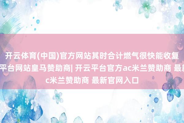开云体育(中国)官方网站其时合计燃气很快能收复供应-开云平台网站皇马赞助商| 开云平台官方ac米兰赞助商 最新官网入口